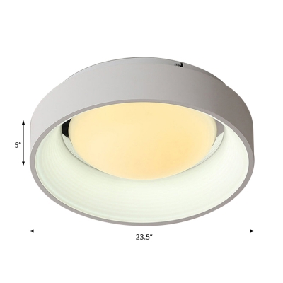 Nordic Style Ring Ceiling Light LED Metal Flush Mount Light Fixtures in Gray/White