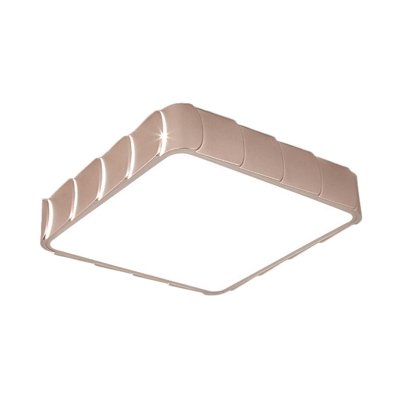 Rose Gold Square/Rectangle Flush Light Fixtures LED Contemporary Acrylic Ceiling Mounted Lights