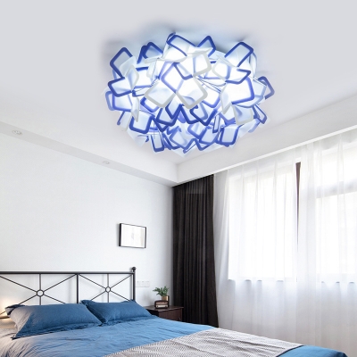 Sinuous Flush Mount Ceiling Light Art Deco Indoor Ceiling Flush Light with Acrylic Shade