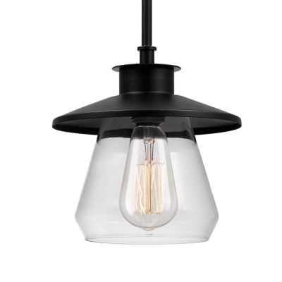 Vintage Cone Ceiling Pendant Lights Single Light Hanging Indoor Lamp with Clear Glass Shade