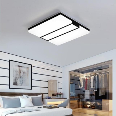 Acrylic Shade Squared Flush Mount Light Simplicity Integrated Led Ceiling Mounted Light