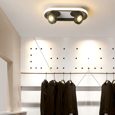Black Disk Ceiling Flush Light Modernism Rotatable Led Spotlight for Living Room