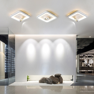 Contemporary Led Flush Mount Spotlight Metal Ceiling Flush Lighting in Black/White