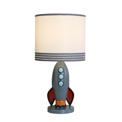 Cylindrical Accent Lamp Contemporary Resin and Fabric 1 Light Rocket Desk Lamp for Bedside