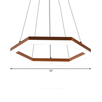 Hexagon LED Ceiling Pendant Light with Diffuser Modern Hanging Ceiling Light for Living Room