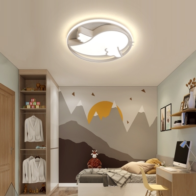 LED Little Bird Ceiling Light Fixture Nordic Kids Metallic Flush Mount Light with Ring