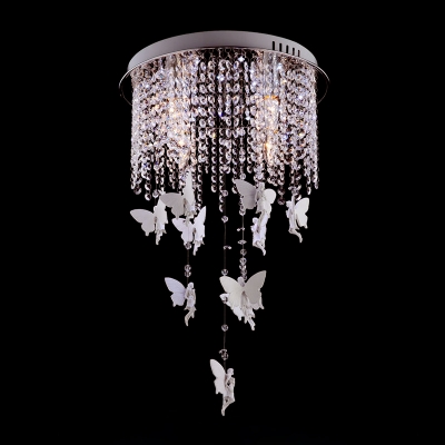 Novelty White Angel Ceiling Lights Contemporary Crystal Bead Ceiling Light Fixtures for Living Room