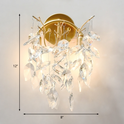 Sparkling Crystal Sconce Lighting Fixtures Contemporary Unique Wall Sconce Lights for Hotel