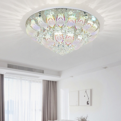 Unique Multi-Colored Close to Ceiling Light Modern Glass Crystal Ceiling Lights for Indoor