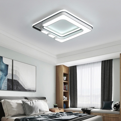 Contemporary Led Ceiling Flush Mount Light Metal and Acrylic Bedroom Flush Light