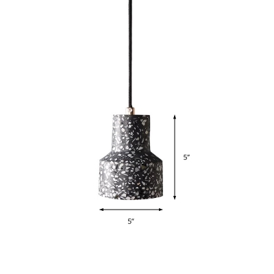 Mini Drum Hanging Ceiling Light Nordic Cement Single Pendant Lighting for Living Room