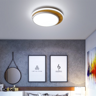 Modern Simple Circular Flush Lighting Acrylic Shade Black/White LED Lighting for Sitting Room