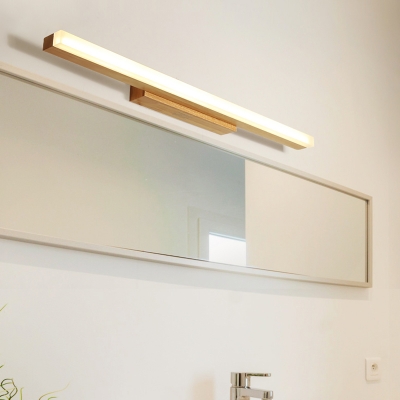 Rectangular Wall Mount Light With Acrylic Diffuser Nordic Wood Integrated Led Vanity Light For Bathroom Beautifulhalo Com