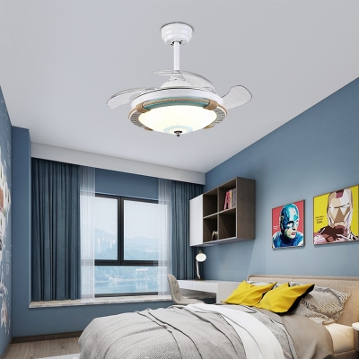 Round Ceiling Lamp Acrylic 1 Light Rope Ceiling Light Fixtures with Fans for Bedroom and Dining Room