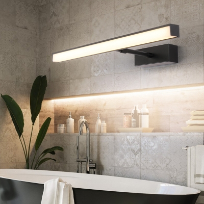 Silver Black Led Wall Light Fixtures, Modern Black Light Fixtures Bathroom