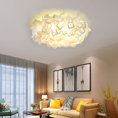 Sinuous Flush Mount Ceiling Light Art Deco Indoor Ceiling Flush Light with Acrylic Shade