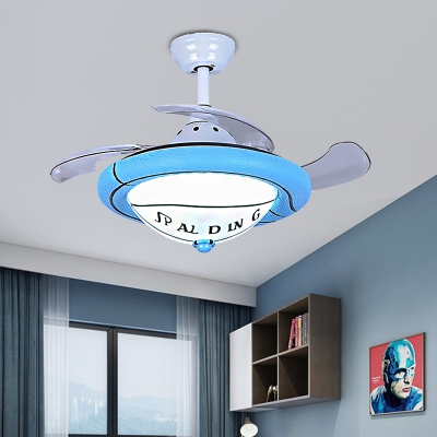 Sport Theme Bowl Fan Light Acrylic And, Ceiling Fan With Chandelier For Girl Bedroom