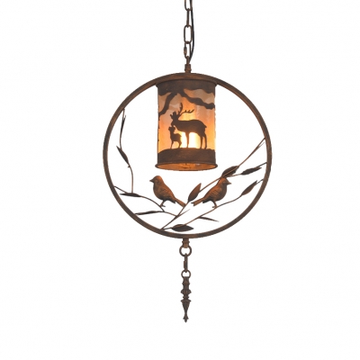 Vintage Bird Ceiling Pendant Lights Iron and Fabric Hanging Lights for Restaurant Coffee Shop