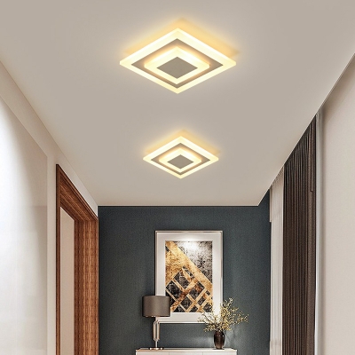 Acrylic Round/Square Ceiling Lamp Minimalist Led Flush Mount Ceiling Light for Hallway