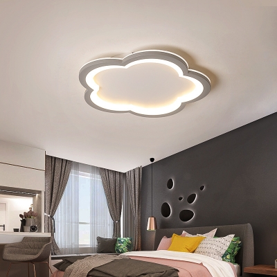 Gray/White Blossom Ceiling Mounted Lights Nordic LED Acrylic Flushmount Light for Bedroom