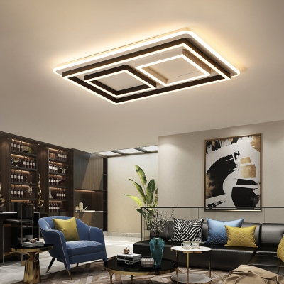 Integrated Led Geometric Flush Mount Light Modern Simple Metal Living Room Ceiling Light