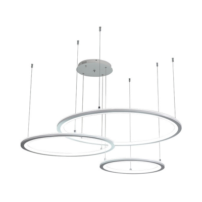 Acrylic Multi Ring Chandelier Lamp Height Adjustable Contemporary Led Living Room Lighting