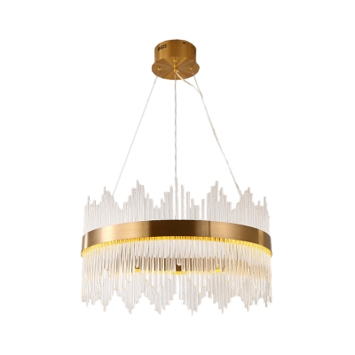 Crystal Round Hanging Ceiling Lights Contemporary Metal Living Room Ceiling Light Fixtures