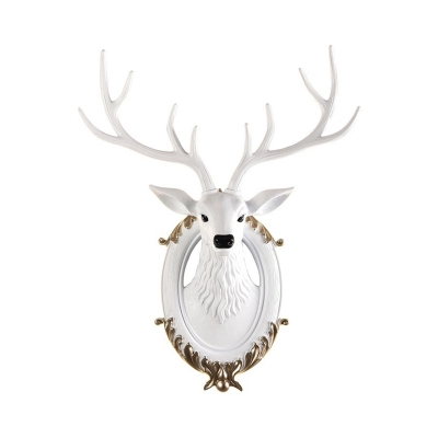 Led Deer Wall Mount Light Modern Rustic Resin Decorative Wall Lighting for Gallery