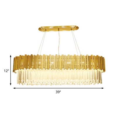 Metal and Crystal Hanging Lights Modern Unique Ceiling Light Fixture for Dining Room
