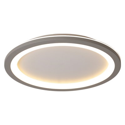 Metallic Circular Flush Lighting Nordic Style LED Flush Mount Suction Lamp in Gray