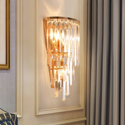 Modern Crystal Fringe Wall Lighting Metal 1 Light Sconce Light Fixture for Living Room and Bedroom
