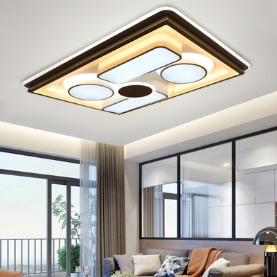 Modern Geometric Flush Mount Lighting Metal LED Gold Ceiling Lamp for Living Room