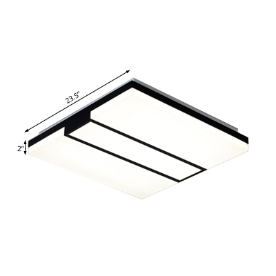 Acrylic Shade Squared Flush Mount Light Simplicity Integrated Led Ceiling Mounted Light