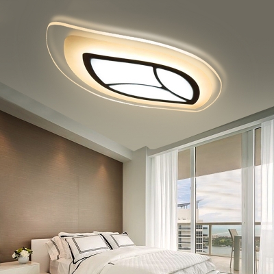 Acrylic Ultrathin Flush Mount Light with Leaf Design Integrated Led Modern Flush Lighting