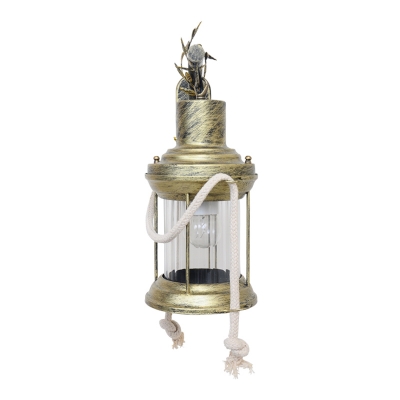 Antique Brass Lantern Wall Sconce Traditional Wall Sconces Lighting Fixtures with Rope