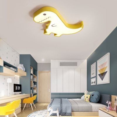 Metal Dinosaur Flush Mount Lighting Cartoon Led Kids Room Ceiling Light Fixture