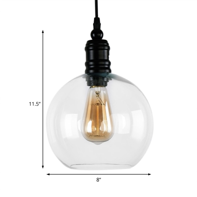 Modern Pendant Ceiling Light Metal and Glass Single-Bulb Hanging Pendant Lights for Kitchen Dining