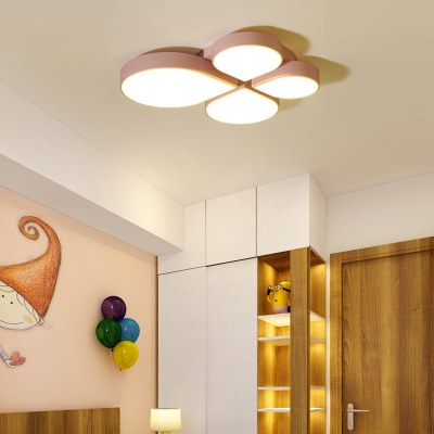 Nordic Clover Flush Mount Lighting with Frosted Diffuser Metal Led Ceiling Flush Light