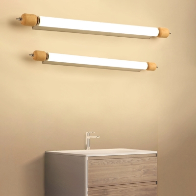 Nordic Style Linear Wall Light Sconce Acrylic Wooden Sconce Wall Lights for Bathroom