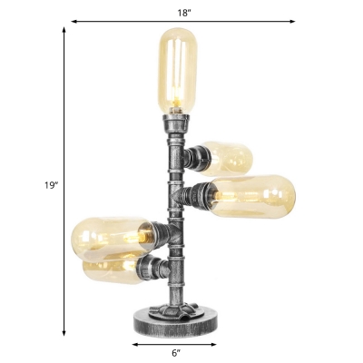Pipe Accent Lamp Vintage Industrial Iron Desk & Table Lamp for Dorm, Bedroom and Living Room