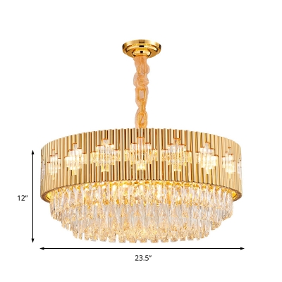 6/10/12 Light Geometric Hanging Pendant Light Modern Quality Crystal Chandelier Light Fixture in Gold for Indoor