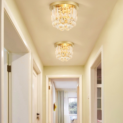 Gold Crystal Ball Ceiling Lights Modern Small Lighting Fixture for Corridor Hallway Foyer