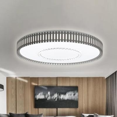 Integrated Led Round Flush Lighting Contemporary White Ceiling Flush Light in White/Neutral/Warm Light with Diffuser