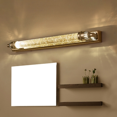 Metal Linear Wall Light Modern Vanity Wall Light in Chrome for Bathroom Bedroom Mirror