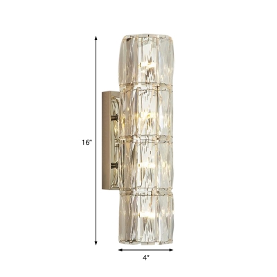 Simple Style Clear Wall Light Tube Shape 2/3/4 Lights Crystal Sconce Light for Dining Room Kitchen