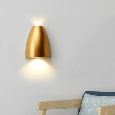 2 Lights Led Mini Wall Mount Lamp Minimalist Metal Stair Wall Lighting in Black/Gold/Grey/White
