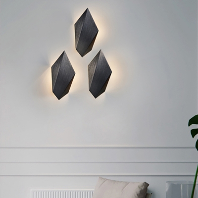 Metal Folded Wall Lamp Nordic Simple Living Room LED Wall Mount Light in Black/Coffee/Grey/Gold/Rose Gold/White