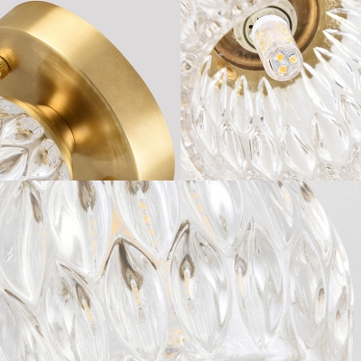 Round Design Ceiling Lamp Modern Glass Metal 1 Head Ceiling Lights for Living Room Bedroom Foyer
