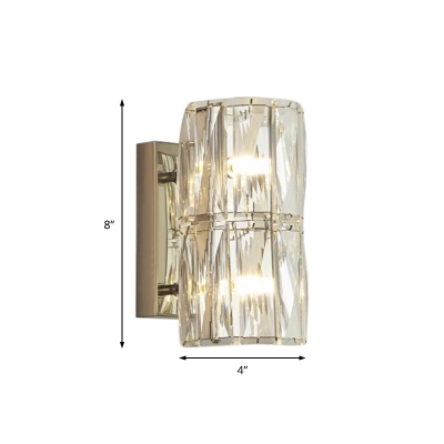 Simple Style Clear Wall Light Tube Shape 2/3/4 Lights Crystal Sconce Light for Dining Room Kitchen