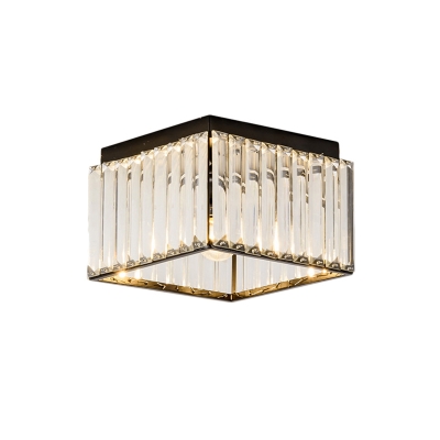 Cubic Crystal Ceiling Lights Contemporary Metal 1 Head Ceiling Light Fixtures for Bedroom